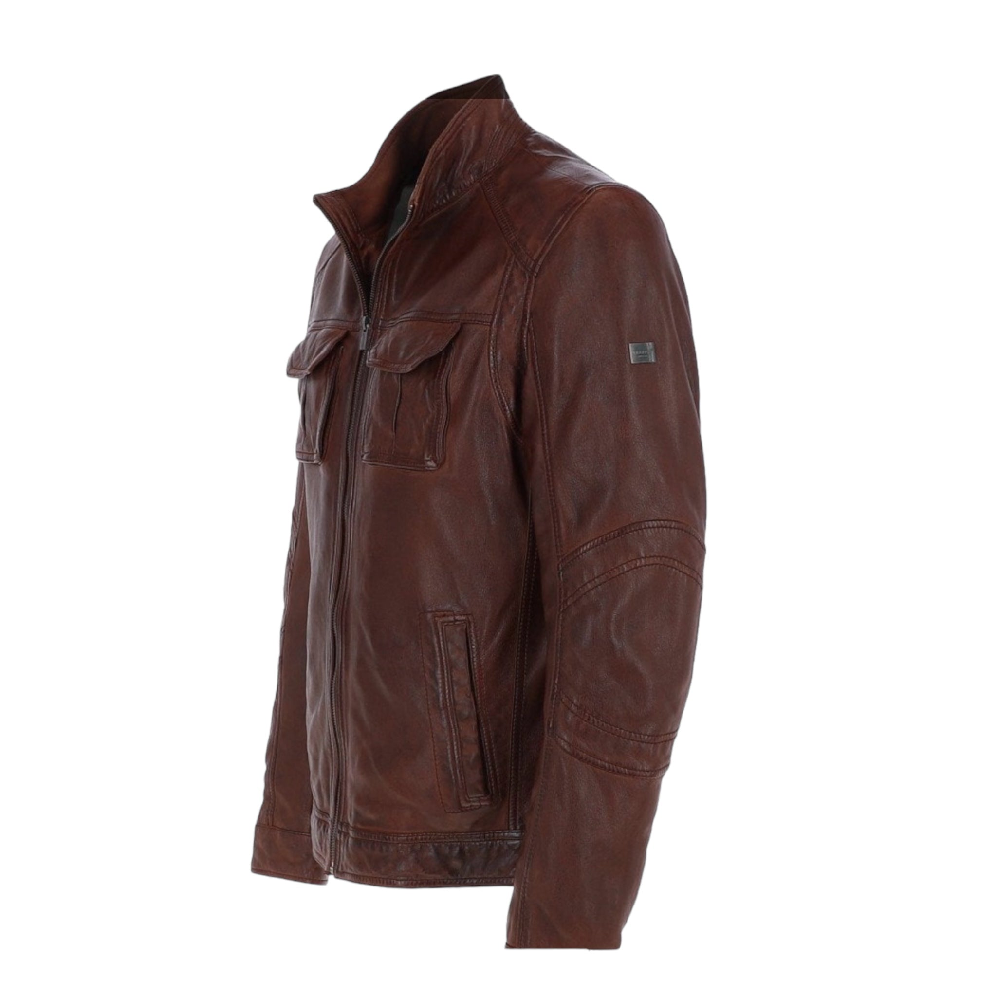 TRAPPER JASSON RUST LEATHER JACKET